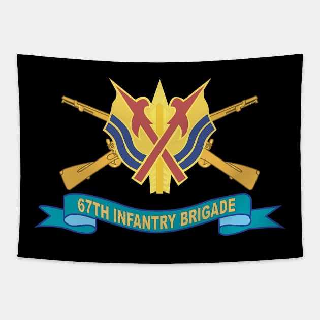 67th Infantry Brigade w Br - DUI - Ribbon X 300 Tapestry by twix123844