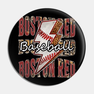 Graphic Baseball Boston Proud Name Team Vintage Pin