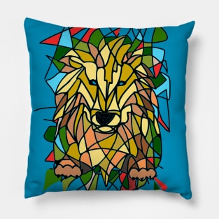 Stained glass lion Pillow