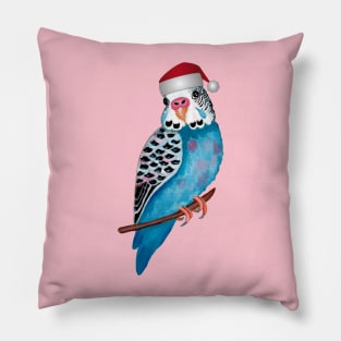 Santa Hat Christmas Budgerigar for Bird Lover Pillow