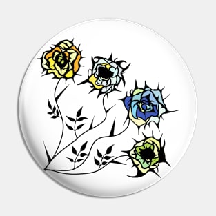 SPIKED ROSES Pin