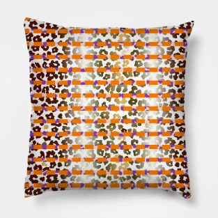 Colourful gradient unique flowers leopard stripes abstract modern 239 Pattern Pillow