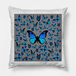 blue butterflies Pillow