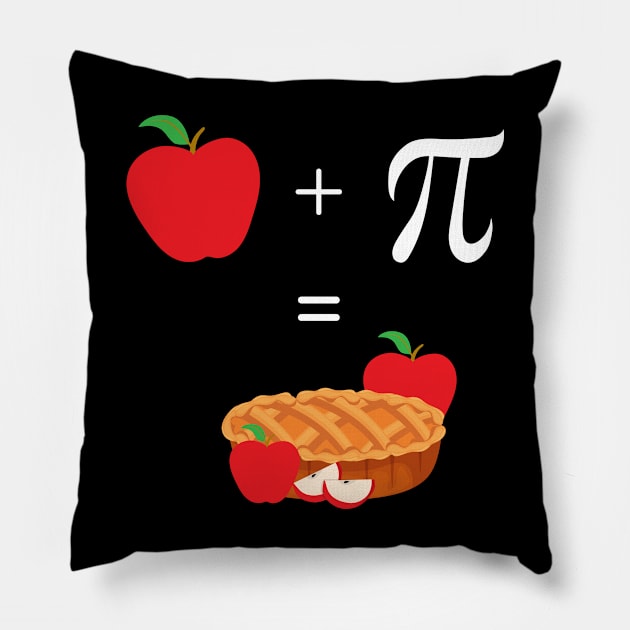 Funny Apple Pie Equation for Pi Day Pillow by Fj Greetings