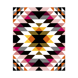 Gold And Magenta Tribal Pattern T-Shirt