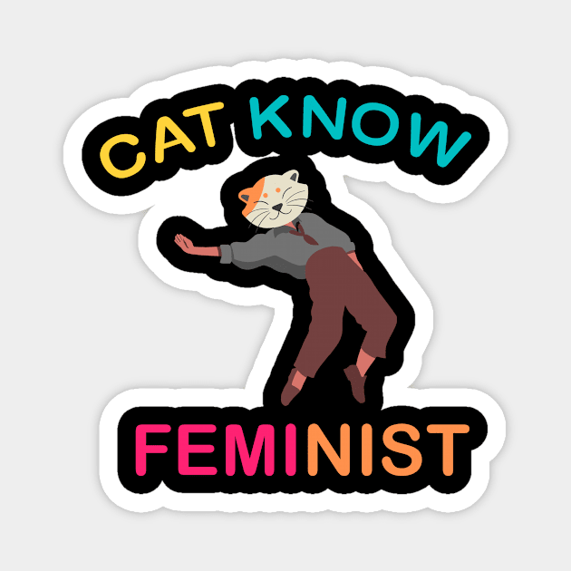 Cat Know Feminist Magnet by 29 hour design