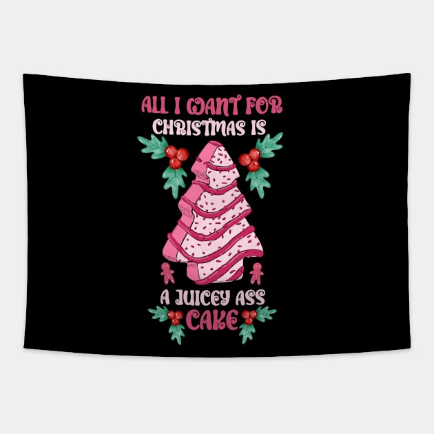 Merry Christmas Cake Tapestry by Meoipp