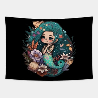 blushing mermaid Tapestry