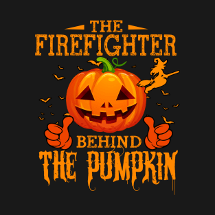 Mens The CHEF Behind The Pumpkin T shirt Funny Halloween T Shirt_FIREFIGHTER T-Shirt