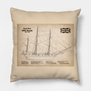 Charles Darwin HMS Beagle Tall Ship - SD Pillow