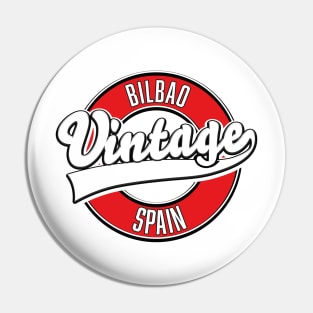 Bilbao spain vintage style logo Pin