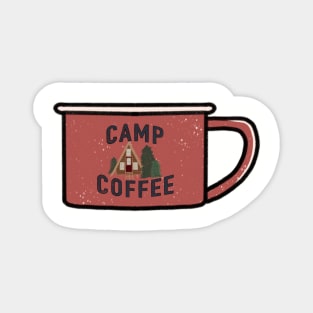 Camp Coffee Enamel Cup - log cabin Magnet