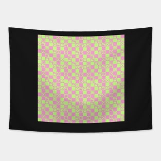 preppy neon checker Tapestry