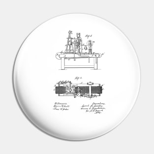 Cider and Wine Press Vintage Patent Hand Drawing Pin