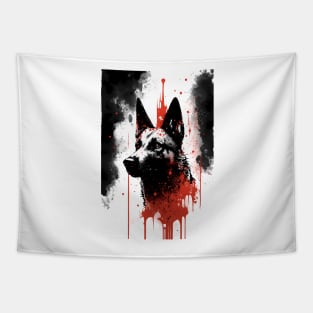 German Shepherd Grunge Painting Tapestry