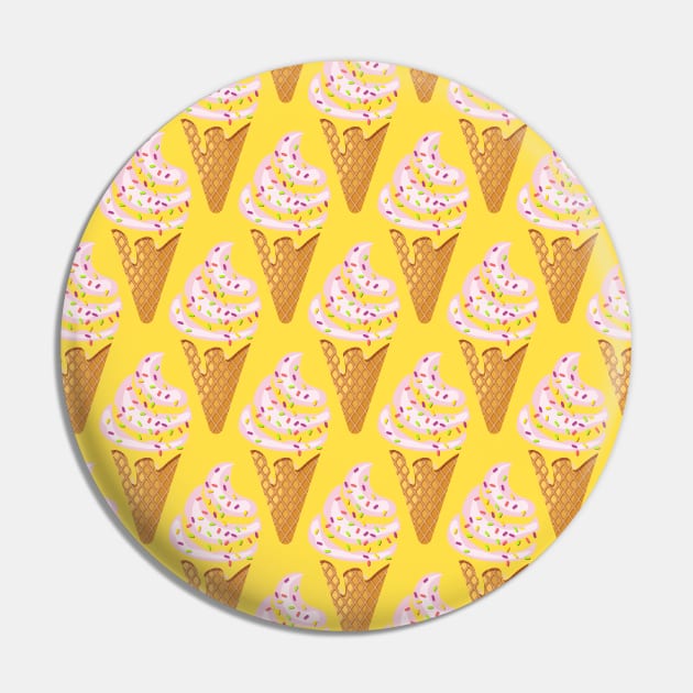 Ice cream pattern frozen yogurt in waffle cone Pin by Cute-Design