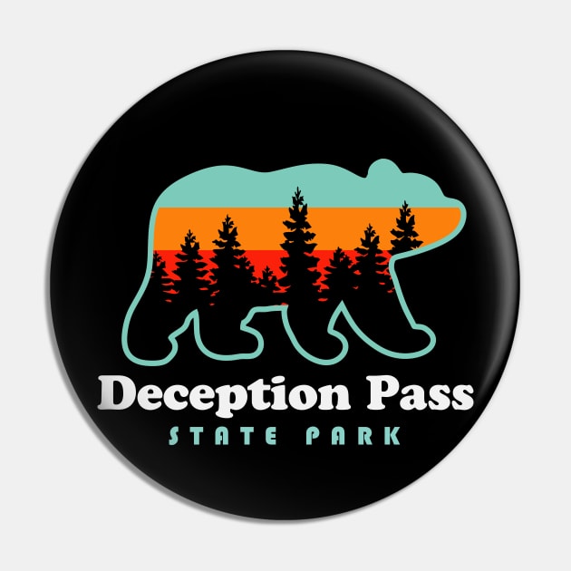 Deception Pass State Park Hikes Washington Camping Bear Pin by PodDesignShop