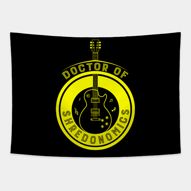 Doctor of Shredonomics: Guitar God's Honorary Doctorate Tapestry by eezeeteez