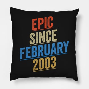 Epic Since February 2003 Funny Birthday Pillow