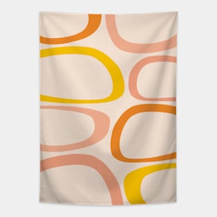 Mid Century Modern Abstract Peach, Orange, Yellow Tapestry