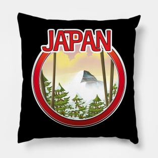 Japan snow capped volcano logo Pillow