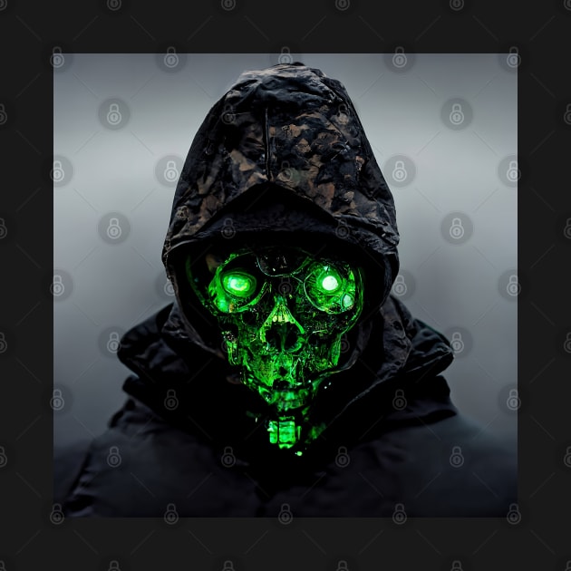 Hooded Green Mask 2 by www.TheAiCollective.art