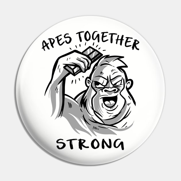 Apes Together Strong Gme Amc Ape Gorilla To the moon Pin by JayD World