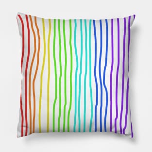 Rainbow Hand Drawn Stripes Pillow