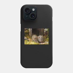 two little mouse in a log pile house Phone Case