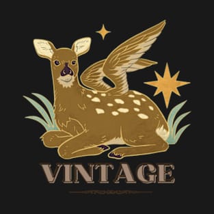 Vintage, soaring stag deer T-Shirt