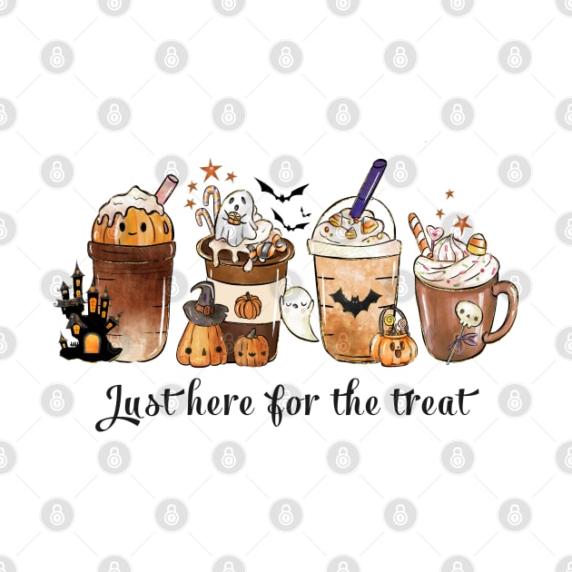 Just here for the treat coffee halloween shirt by teali