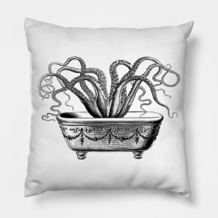 Tentacles in the Tub | Octopus in Bathtub | Vintage Octopus | Vintage Horror | Pillow