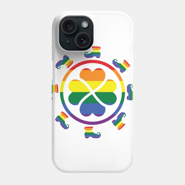 LGBTQ Clover Leprechaun Shoes For St. Patrick's Day Phone Case by SiGo