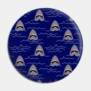 Funny Great White Sharks Pattern Pin