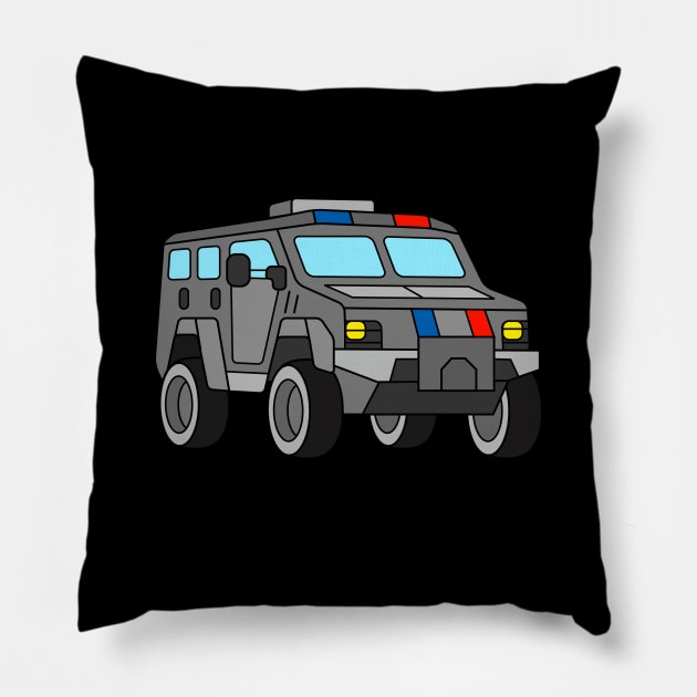 Armoured SWAT Police Truck Pillow by samshirts