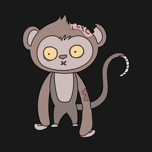 Zombie Monkey Cartoon // Funny Halloween Zombie by SLAG_Creative