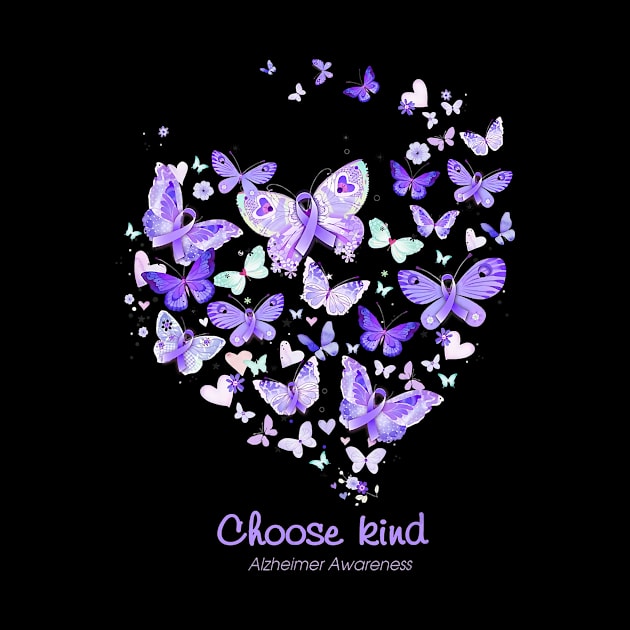 Choose Kind Alzheimer Awareness Butterflys Heart Gift by thuylinh8