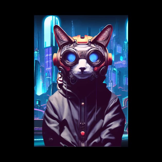 Cool Japanese Techno Cat In Japan Neon City by star trek fanart and more