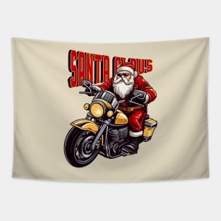 Santa Claus is biker Tapestry