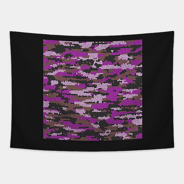 Camo Pattern - Purple Brown Tapestry by Tshirtstory