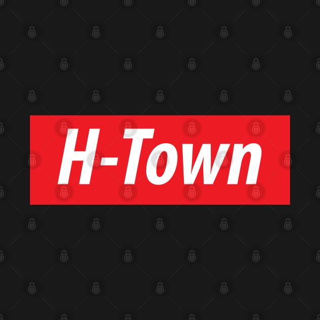 'H-Town' Houston, USA white text on red background by keeplooping