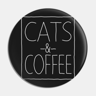 Cats and Coffee White Pin