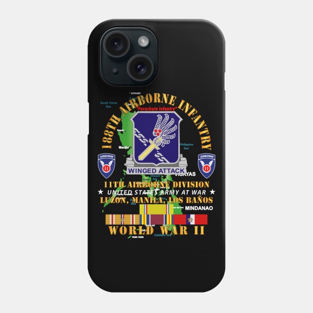 188th Airborne Infantry - The Philippines - WWII w PAC SVC X 300 Phone Case by twix123844