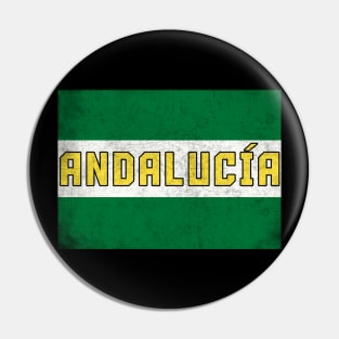Andalucía Spain / Retro Faded Style Flag Design Pin