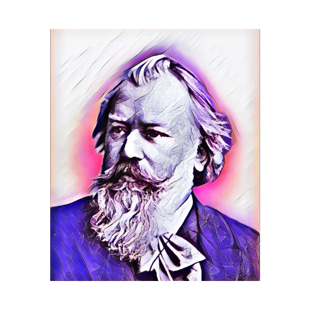 Johannes Brahms Pink Portrait | Johannes Brahms Artwork 9 by JustLit