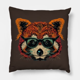 Specs 'n' Sass: The Red Panda Trendsetter Tee Pillow