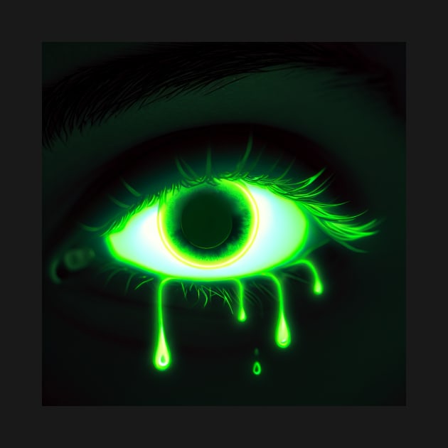 Dripping Neon Eye by Eclectees