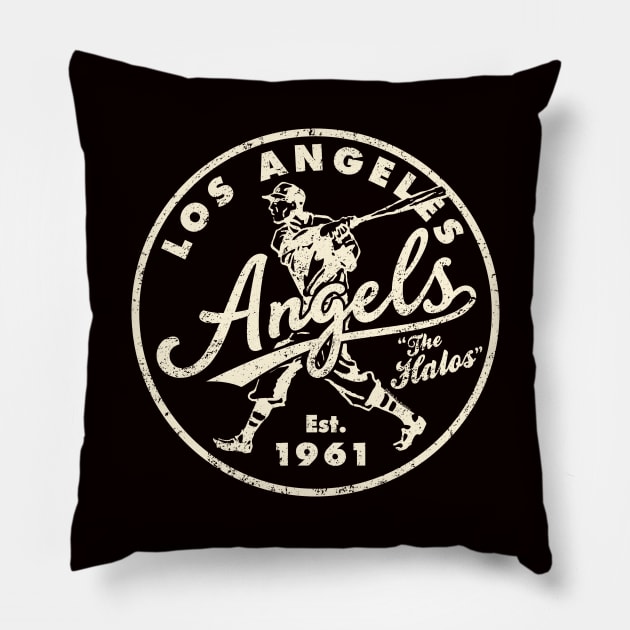 Old Style Los Angeles Angels 2 by Buck Tee Originals Pillow by Buck Tee