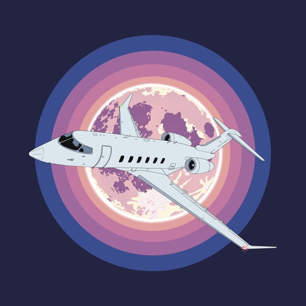 Bombardier Challenger 350 Jet Purple Moon Aviation Design by Kassi Skye