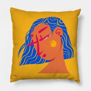 Kissed by the sun and her hair is the ocea Pillow